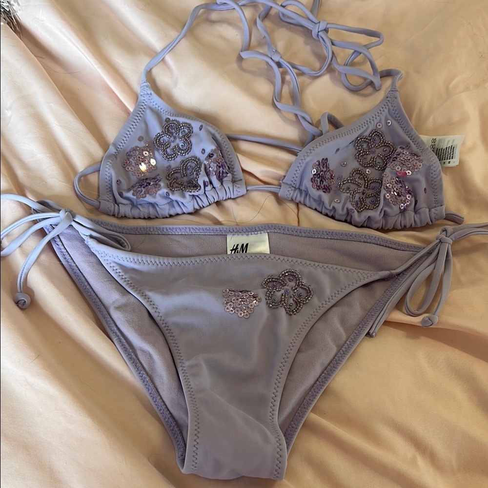 H&M Lavender Bikini with Sequin Details